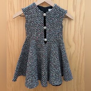 David Charles Girls Elegant Tweed Formal Dress NWT